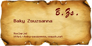 Baky Zsuzsanna névjegykártya